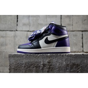 Air jordan 1 court purple style: 555088-501 black purple toe