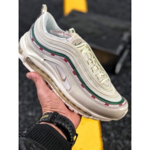 190 yuan company level nike air max 97 bullet 3M white co branded retro full-length air cushion running shoes item No.: aj1986 100 details embroidered air cushion rebound 3M reflective original company midsole upper size: 36-45