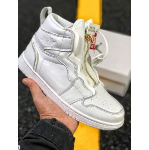 310 yuan exclusive launch ? Ar version air jordan 1 high zip aj1 high top zipper pure white men's and women's shoes basketball shoes aq3742-116 size: 36 - 44