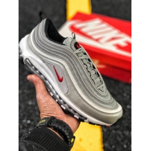 190 yuan company level Nike 97 bullet 3M snowflake silver bullet retro full-length air cushion running shoes item No.: 884421 001 details embroidered air cushion rebound 3M reflective original company midsole lacing correct color card light purple shoelaces size: 36-45