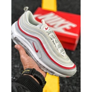 190 yuan company level nike air max 97 bullet 3M white red stripe retro full-length air cushion running shoe item No.: ar5531 002 details embroidered air cushion rebound 3M reflective original company midsole lacing size: 36-45