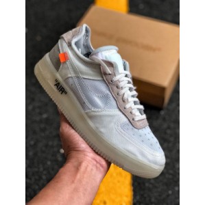 Pure original top-level version Nike Air Force 1 off white co branded Nike Air Force 1 low ao4606-100 original shoe last file correct logo correct toe cap correct sole pattern toe cap neat without wrinkles random comparison second kill Market