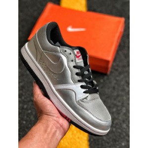 Bullet silver gray reflective black red bottom air force series men's shoes true standard half size system new replica last development correct multi material quality restoration details classic reproduction 25th Anniversary Limited Nike court force low premium tennis air force series low top Retro