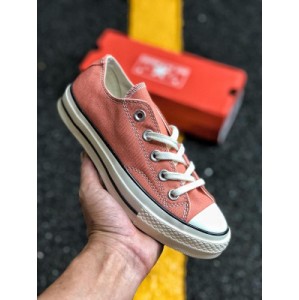Correct silicone blue midsole has been tested ? 18 year brand new transfer heel Samsung standard Converse Chuck Taylor All Star 1970 o low high top vulcanized leisure sports board shoes three-dimensional standard peach powder 163299c size: 35 36