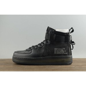 Original corporate Nike sf-af1 mid military boots all black men's shoes