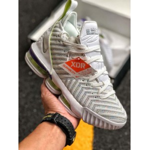 Nike lebron 16 equality LBJ James 16th bass Lightyear color ao2595-102 men's professional basketball shoe original battleknit 2.0 technology upper with original cushioning Technology: split zoom embedded into Max