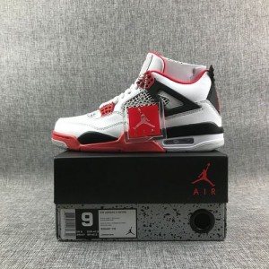 Air jordan 4 white, black and red men's fashion shoes are popular and perfect