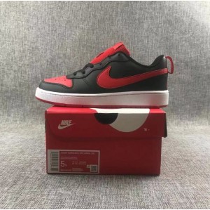 Nike court borough low 2 gs black red small no wear item number: bq5448 007 true 36-42 men's and women's sizes