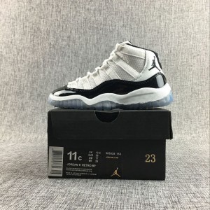 Air jordan 11 white and black kids' official website sync new colors 28-35