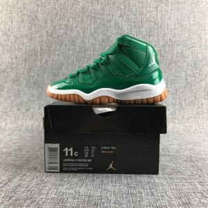 Air jordan 11 all green kids' official website sync new colors 28-35 10 pictures