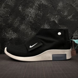 Nike air fear of God mid co branded moccasin magic adhesive design overshoot flat sneaker Oxford black rice white ar8008-001 size 36-45