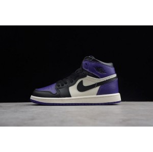 Aj1 black purple 555088-501 children's shoes