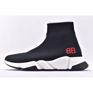 Sock Shoes / black and white red BB classic color