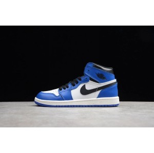 Aj1 high white and blue children's shoes 555088-403