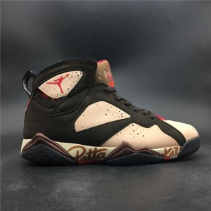 Limited edition Jordan 7th generation Patta x Air Jordan 7 og SP multicolor stitching Brown nubuck leather and light Khaki joint name correct original material first layer leather real standard Article No.: at3375-200 No. 7-13 shipment 50