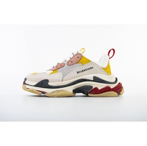A generation of white and yellow pink Paris retro daddy shoes Balenciaga triple s 524038w09o59035