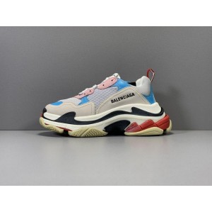 New plus version Taobao president version foreign trade GT version South Korea zh version: Paris daddy Shoes White Blue Pink domestic version Balenciaga tripe-s Balenciaga Vintage daddy shoes article No.: 524039