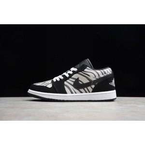 Aj1 low black white gray zebra 55356-057