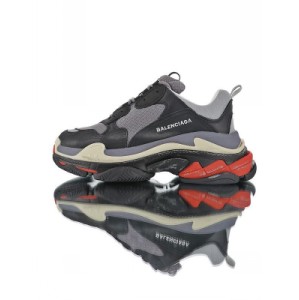 Eight layer combination TPU smooth surface correct outsole 19 new color high luxury brand Balenciaga triple-s sneaker fashion retro thick bottom old grandpa's sneakers water grey black rice white red 490672 w09o5 1060