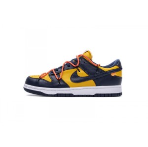 Cd5um blue yellow off white Nike co branded dunk sb low top ct0856-700 off white nike dunk sb low white Michigan