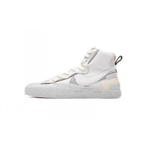 Ct7by all white double hook Nike trailblazers joint deconstruction color blocking medium top board shoe bv0072-100 sacai x Nike Blazer Mid White Grey