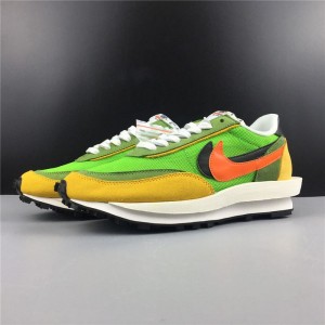 Top level Acai x Nike LVD waffle daybreak co show green, yellow and white mesh leather stitching double hook Swoosh top level version imported material first layer leather article No. bv0073-300 No. 36-46 shipment C6