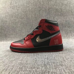 Air jordan 1 black and red middle upper series new batch of original model outsole full shoes original customized leather feels fine and correct folding process perfect details interpretation 555088 060