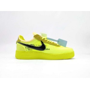 Eye catching off white x Nike Air Force 1 low quote volt quote 2.0 Air Force 1 Classic versatile low top casual sneaker ow fluorescent green black ao4606-700