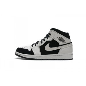 Ba9qt black and white panda top leather Jordan generation 1 middle top basketball shoe sports shoe 554725-113 air jordan 1 Mid GS white black