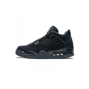 Ch1um black cat Niuba leather Jordan 4th generation basketball shoe cu1110-010 air jordan 4 Retro Black Cat