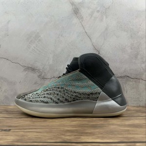 Adidas yeezy boost basketball x27 quantum x27 coconut popcorn midsole high top knitted casual sports basketball shoes quantum zebra grey carbon black 3M g58864 size 40-47