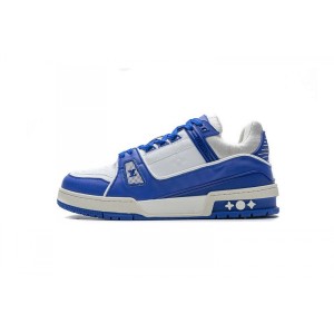 Dy3yn blue LV grain calf leather fashion trendy shoes casual shoes Louis Vuitton 20ss trainer blue
