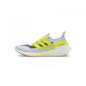 By6zs white gray black fluorescent green Adidas ub7 0 real popcorn running shoes fy1214 Adidas ultra boost 2021 white grey yellow