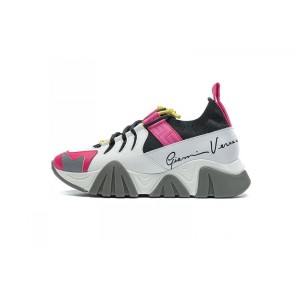 Db5gh white grey Versace fashion jogging shoes Versace trigreca jogging White Grey Pink