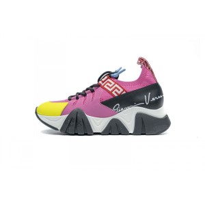 Db5gh Versace fashion jogging shoes Versace trigreca jogging black yellow pink